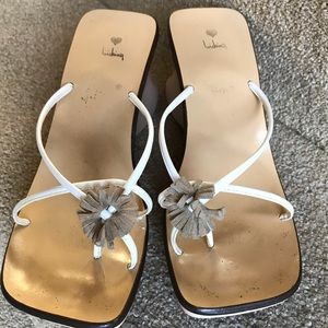 Sandals wedge with white strap